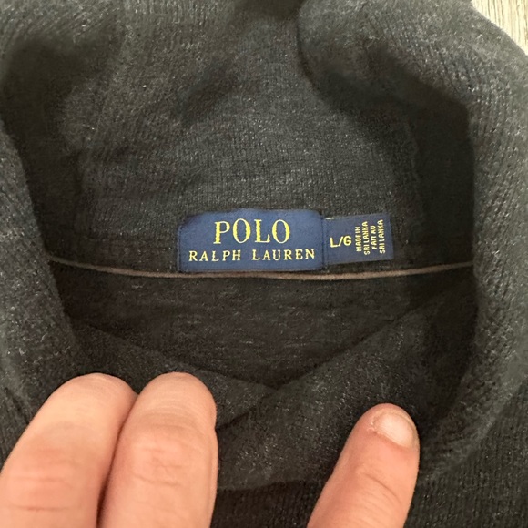 Polo Ralph Lauren Cardigan Sweater Color Charcoal Gray Size Large - Picture 3 of 3